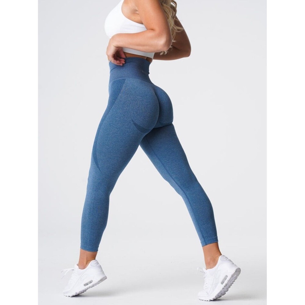 NVGTN Slate Blue High Rise Contour Seamless Leggings Size Small
